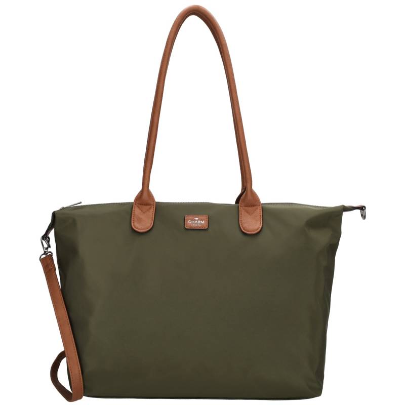 Charm London Buckingham shoulderbag 15,6 inch-Olive von Charm London
