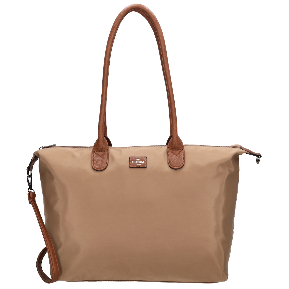 Charm London Buckingham shoulderbag 15,6 inch-Taupe von Charm London