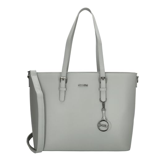 Charm London Shopper Damen Tasche mit Laptopfach 15,6 Zoll Shopper Kunstleder mit Reißverschlüssen und Verstellbarem Schulterriemen - Birmingham-Kollektion von Charm London