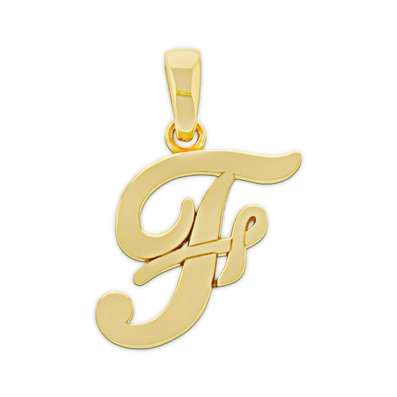 Gold Anfangsbuchstabe "F" Charme - 585 Solid Mit Optionalen Goldketten von CharmAmerica