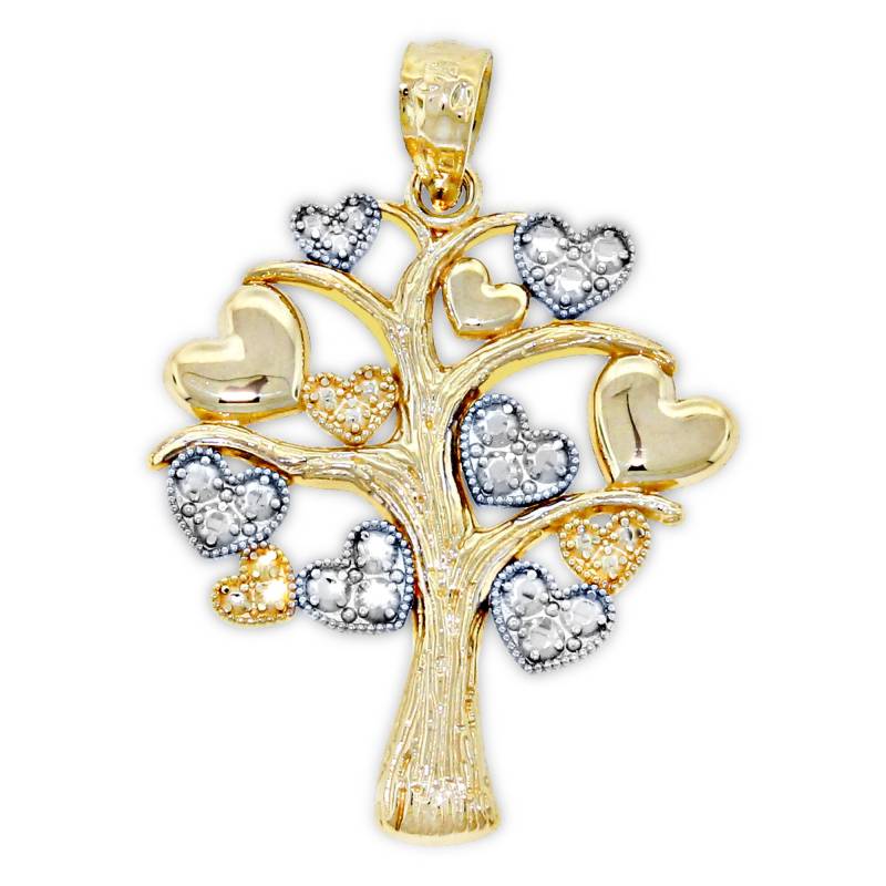 Gold Hearted Baum Des Lebens Charme - 10 Karat Solidem Mit Optionaler Goldkette Anhänger Halskette Liebesbaum Schmuck von CharmAmerica