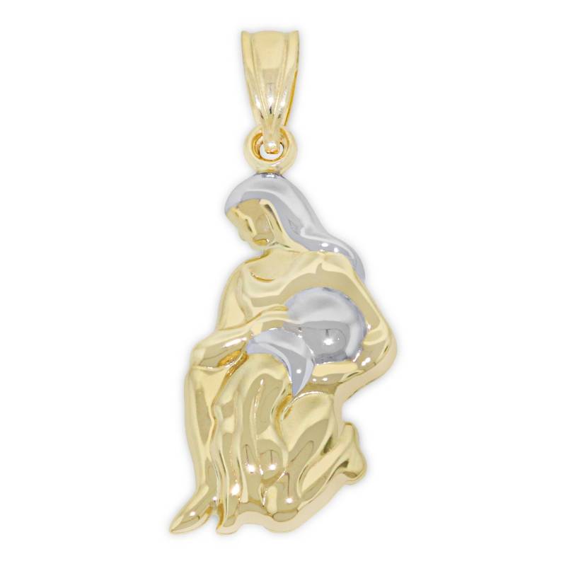 Gold Wassermann Sternzeichen Anhänger - 10 Karat Mit Optionaler Kette Doppelseitig Horoskop Geburtstagsgeschenk von CharmAmerica
