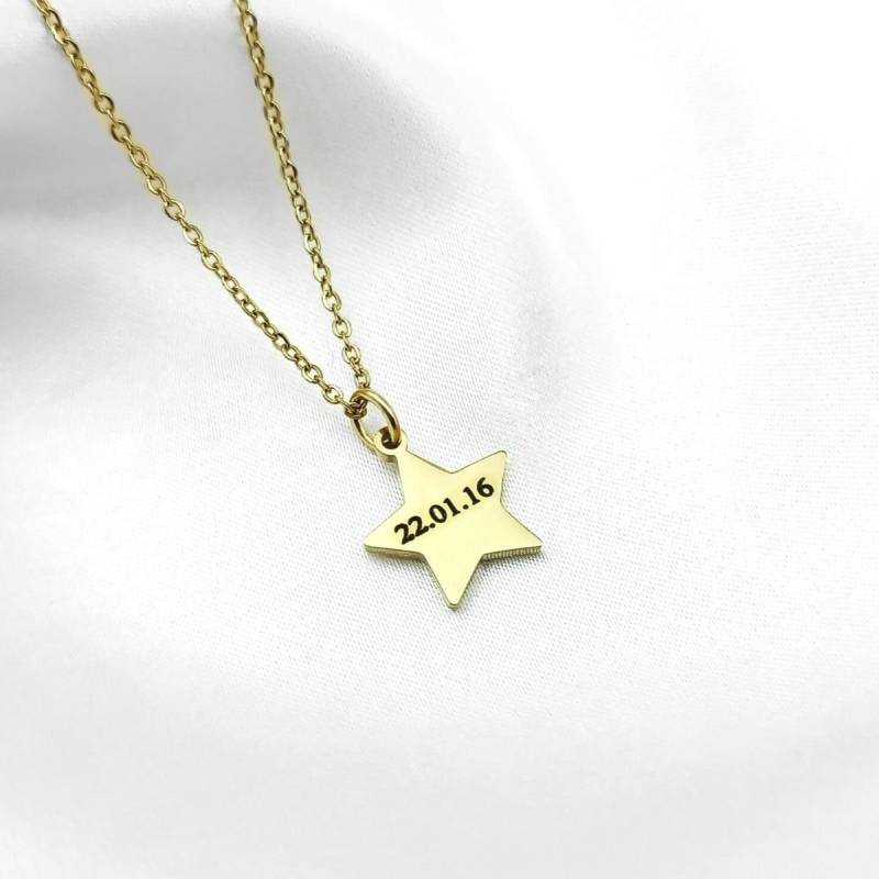 Datum Stern Halskette von CharmBearUK