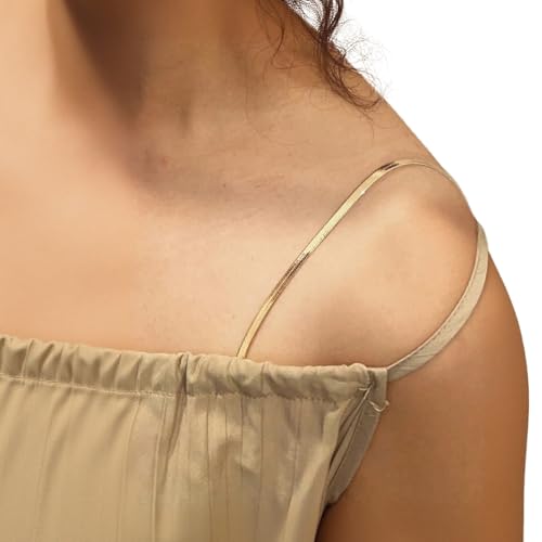 CharmBurst 1 Paar Verstellbare Goldene BH-Träger mit Edelmetall-Schlangenknochen-Kette, Antirutsch, Funkelnde BH-Träger Unterwäsche, Perfekt für Sommer und Hochzeitskleider von CharmBurst