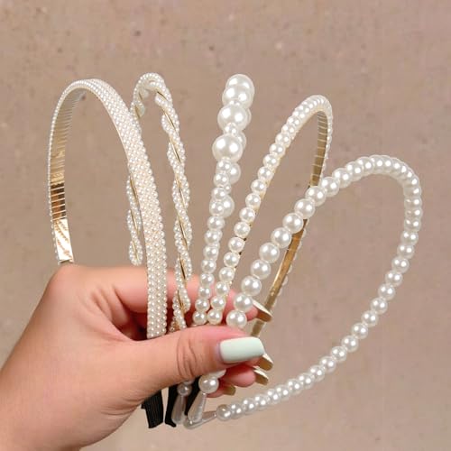 CharmBurst 5er Set Perlen Haarbänder Für Frauen Rutschfest Weiße Perlen Haaraccessoires Modische Braut Haarbänder Für Hochzeit Party Mädchen CharmBurst 5er Set Perlen Haarbänder Für Frauen Rutschfest Weiße Perlen Haaraccessoires Modische Braut Haarbänder Für Hochzeit Party Mädchen von CharmBurst