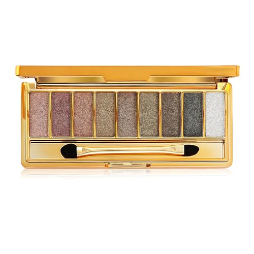 CharmBurst 9 Farben Glitzer Lidschatten Palette Makeup Set Schimmer Glitzer Lidschatten Palette Diamant Glanz Makeup Glänzend Funkelnd Hoch Pigmentiert Wasserfest Langanhaltend von CharmBurst