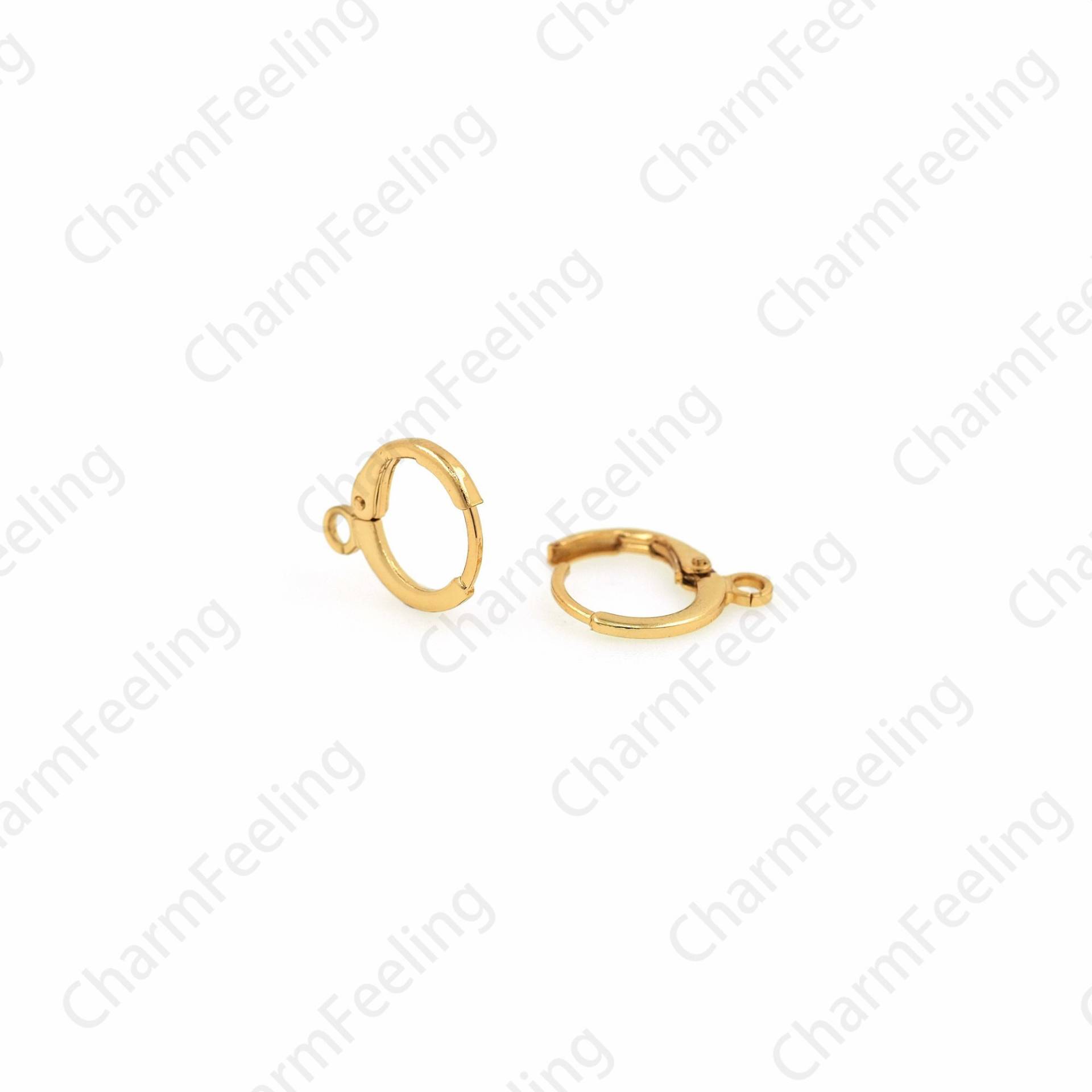 1 Paar, 18K Filled Gold Minimalist Runde Ohrringe, Ohrring Accessoires, Dünne 14x11, 5x1, 5mm von CharmFeeling