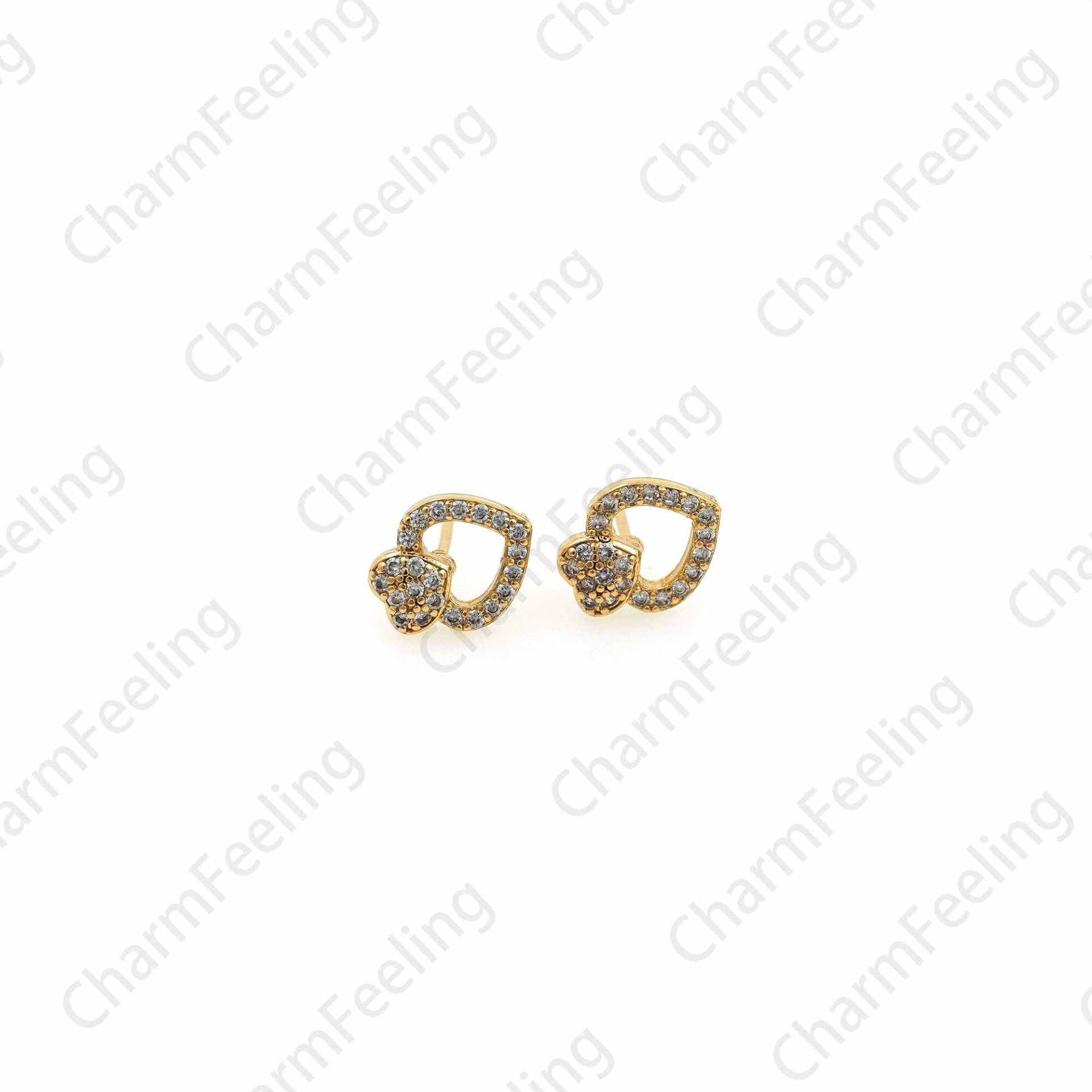 1 Paar, 18K Gold Filled Love Ohrringe, Mikropaved Cz Charm, Herzförmige Ein Geschenk Für Sie von CharmFeeling