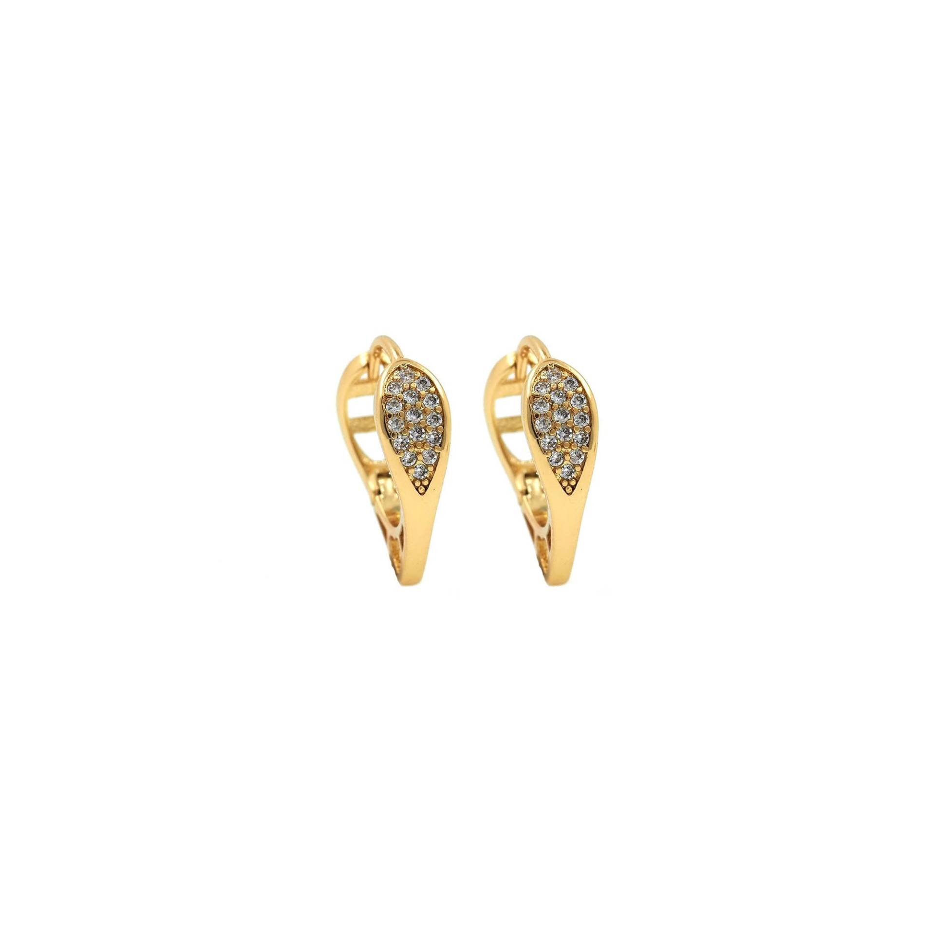 1 Paar, Mikropavierte Cz Goldohrringe, 18K Gold Filled Herzförmige Ohrringe, Einfache Ein Geschenk Für Sie, 17x13x5mm von CharmFeeling