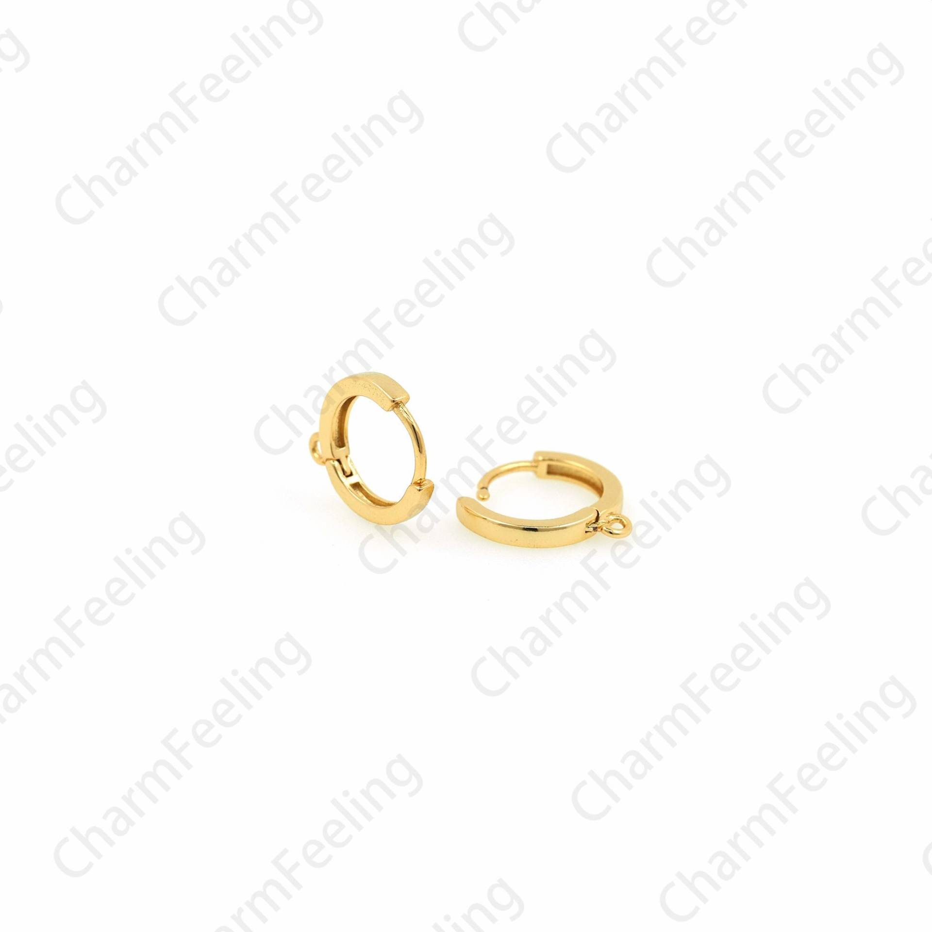 1 Paar, Schlichte Ohrring Accessoires, 18K Gold Filled Runde Ohrringe, Tropfenarmuffs, Dünne 15x13x2mm von CharmFeeling