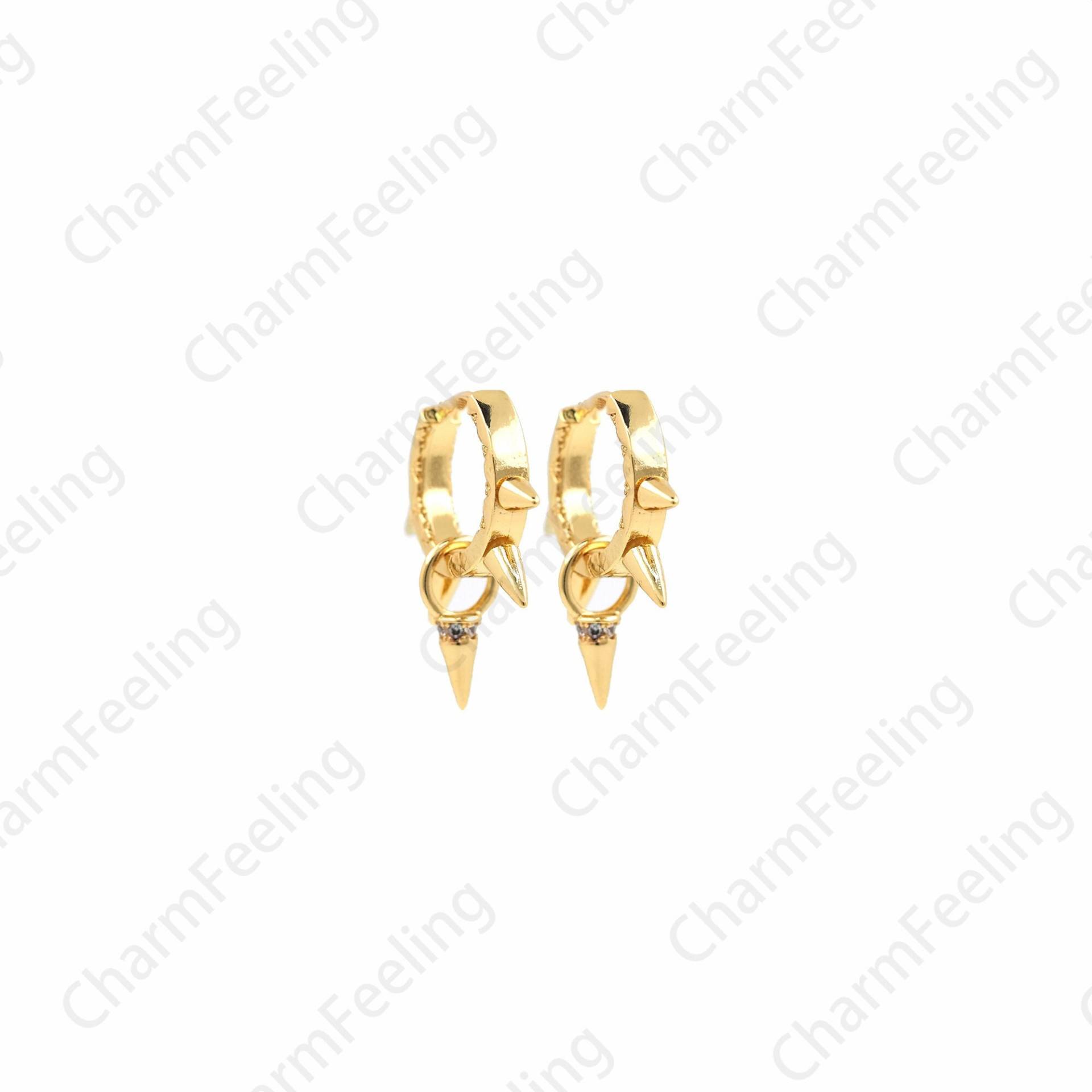 1 Paar, Spiked Ohrring Accessoires, 18K Gold Filled Ohrringe, Ohrenschützer, 10x21mm von CharmFeeling