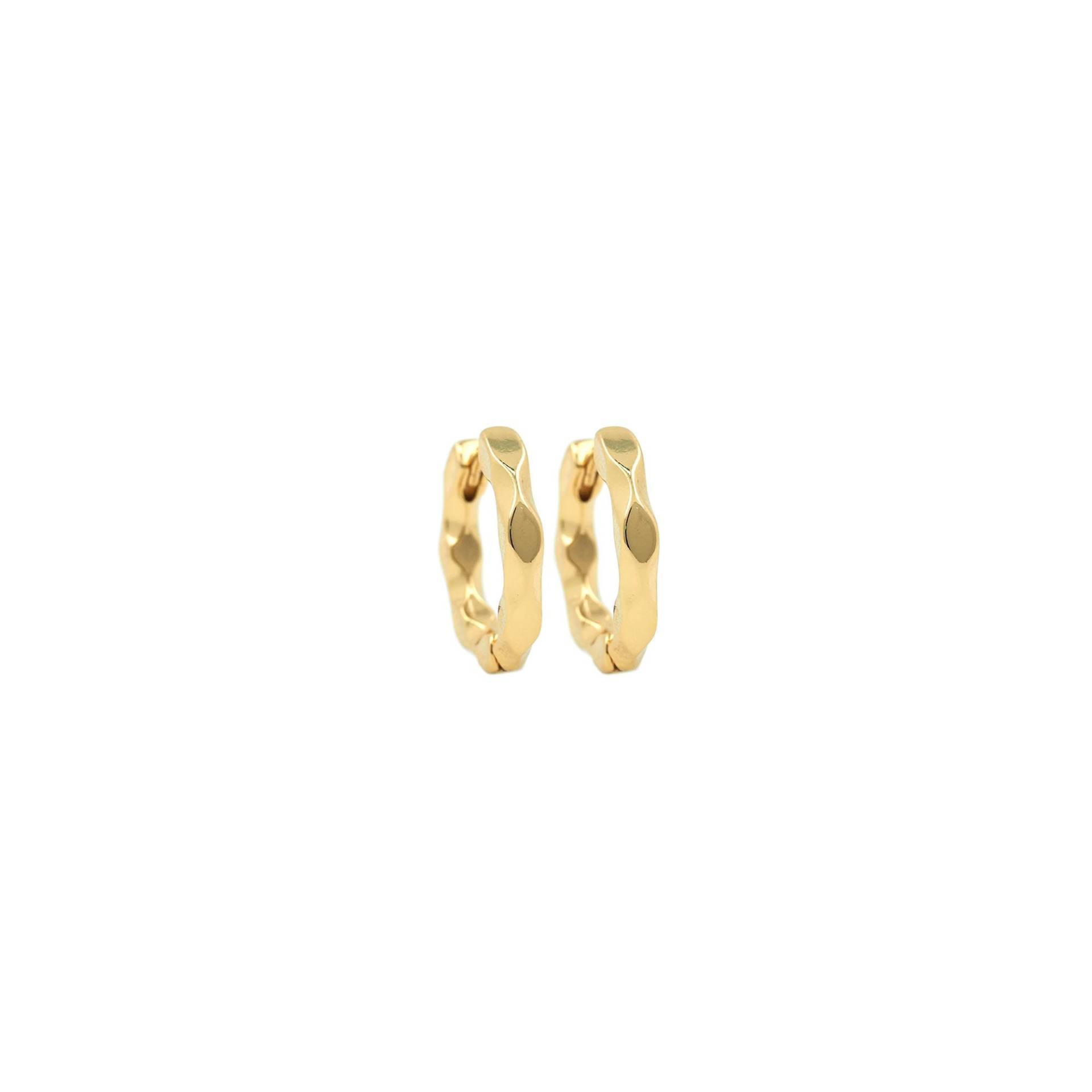 1 Paar Ohrring Charm, 18K Vergoldete Ohrringe, Gold Nickelfreie Kleine Minimalist 16x17x2, 5mm von CharmFeeling