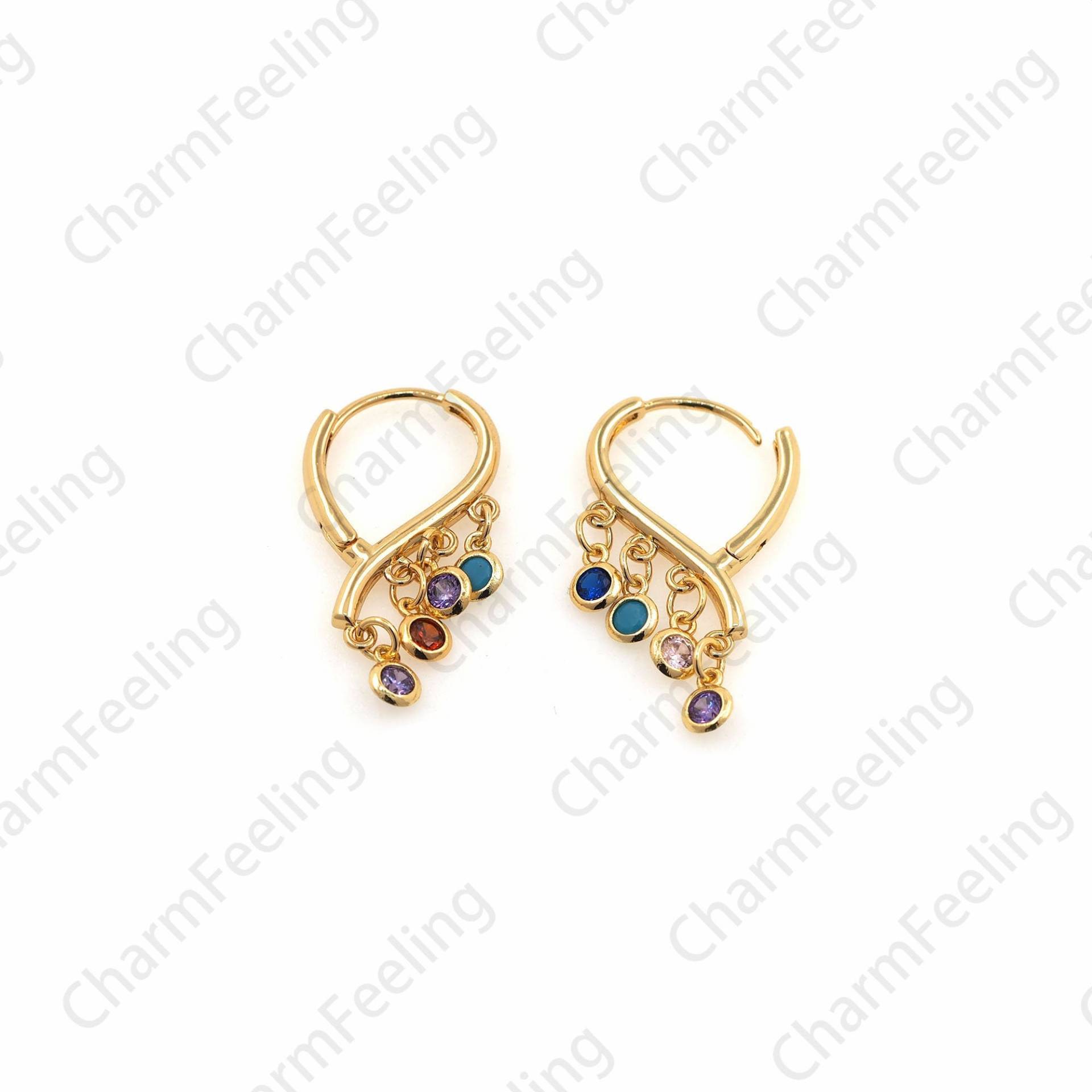 18K Gold Filled Anhänger Ohrringe, Ohrring Anhänger, Hohle Runde Diy Schmuckzubehör 28x15mm 1 Paar von CharmFeeling