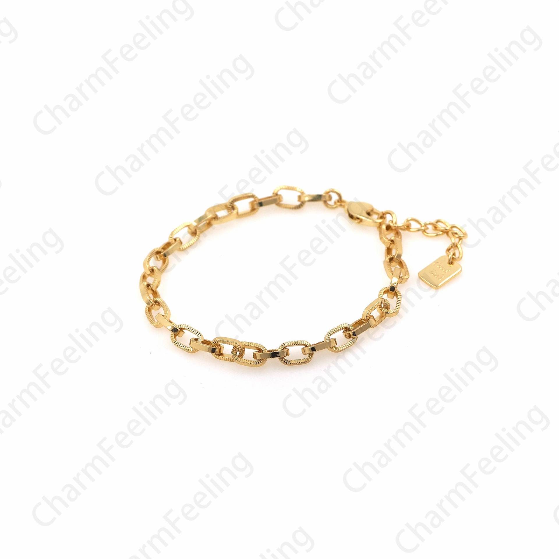 18K Gold Filled Box Armband Herrenarmband Bar Mailer Pin Quadrat 17cm von CharmFeeling