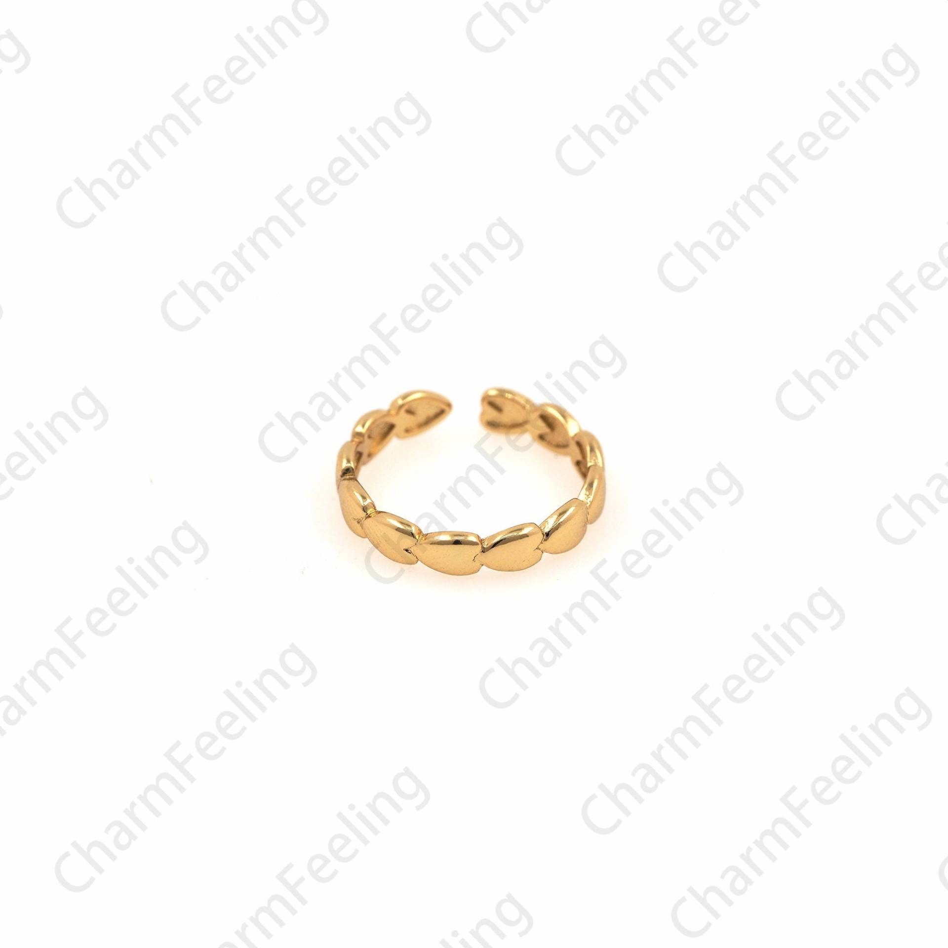 18K Gold Filled Liebesring, Verstellbarer Ring, Offener Goldring, Herz-Zu-Herz Ein Geschenk Für Sie von CharmFeeling