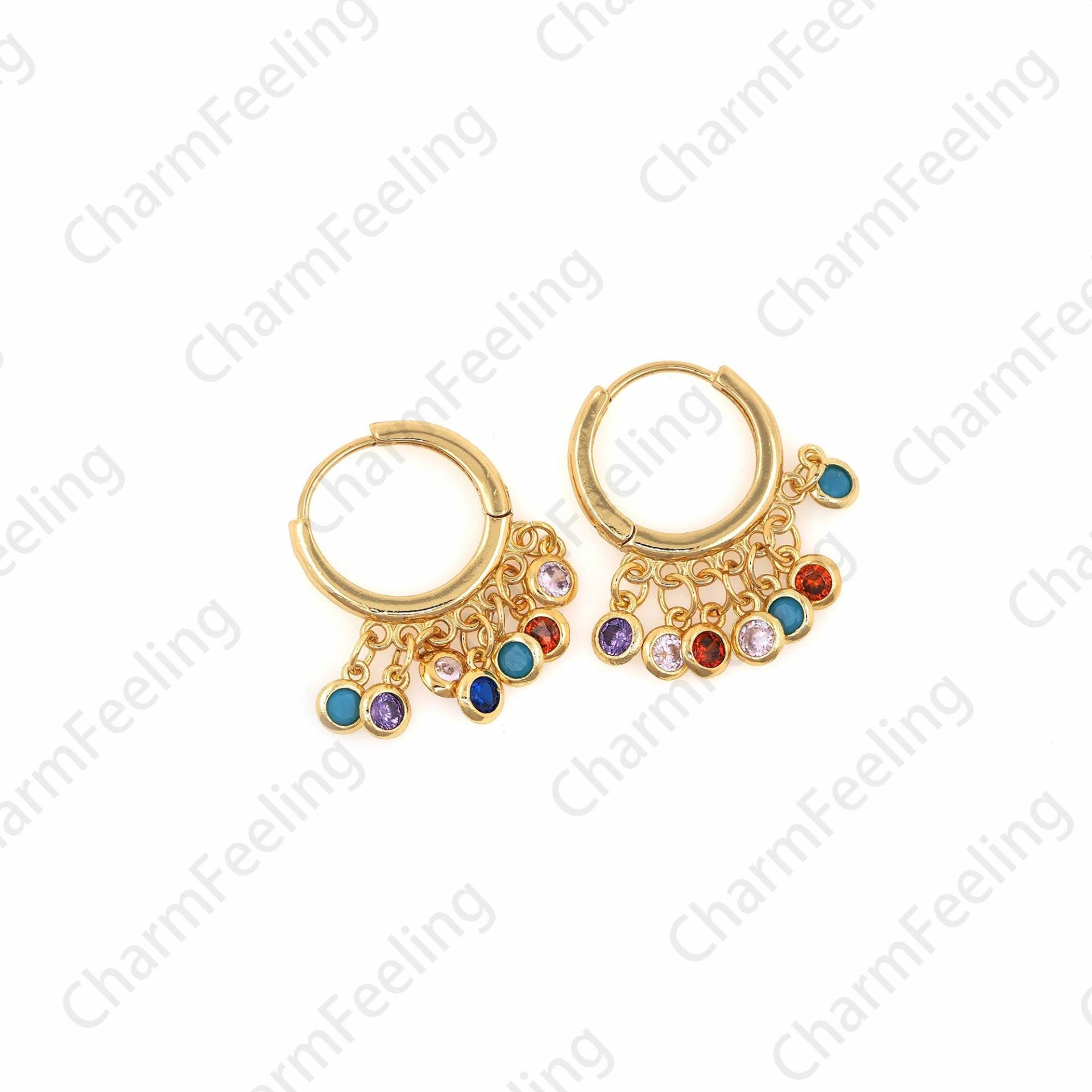 18K Gold Filled Mit Tropfen Ohrringen, Ohrring Charm, Hohlgold Ohrringe, Diy Schmuckzubehör 24x16mm 1 Paar von CharmFeeling