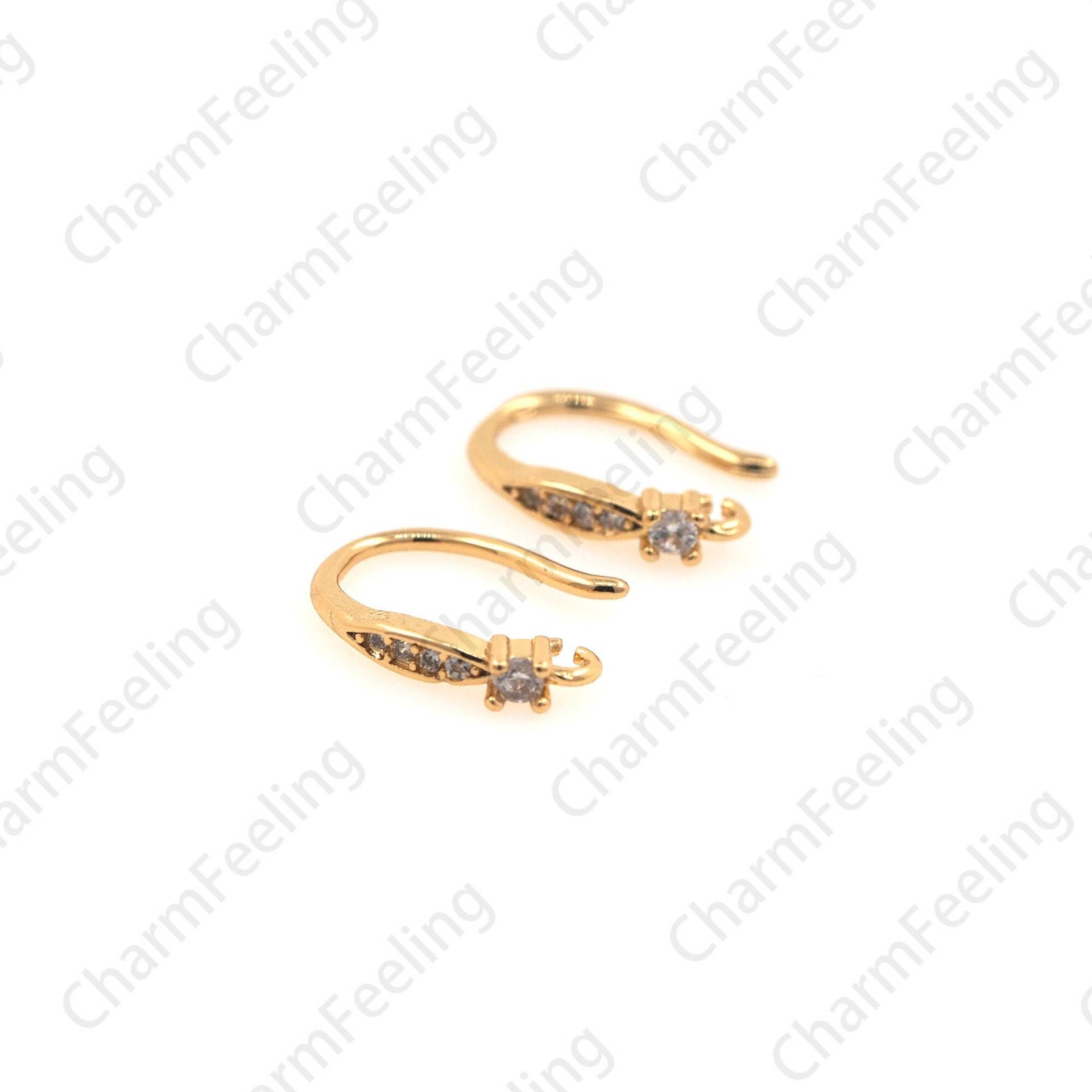 18K Gold Filled Mode Ohrringe, Schlichte Mikropave Zirkonia Passend Für Jubiläumsgeschenke 13mm1 Paar von CharmFeeling