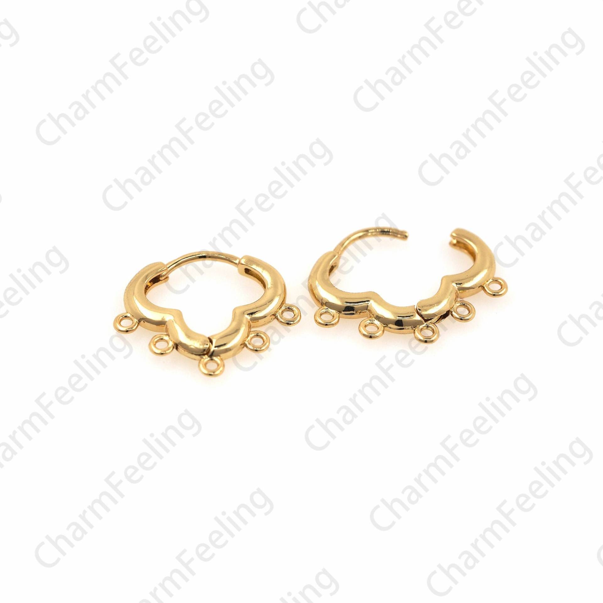 18K Gold Filled Prom Ohrringe, Chandelier Charm, Anhänger, Diy Schmuck Ohrring Zubehör 15x17, 5x2mm von CharmFeeling