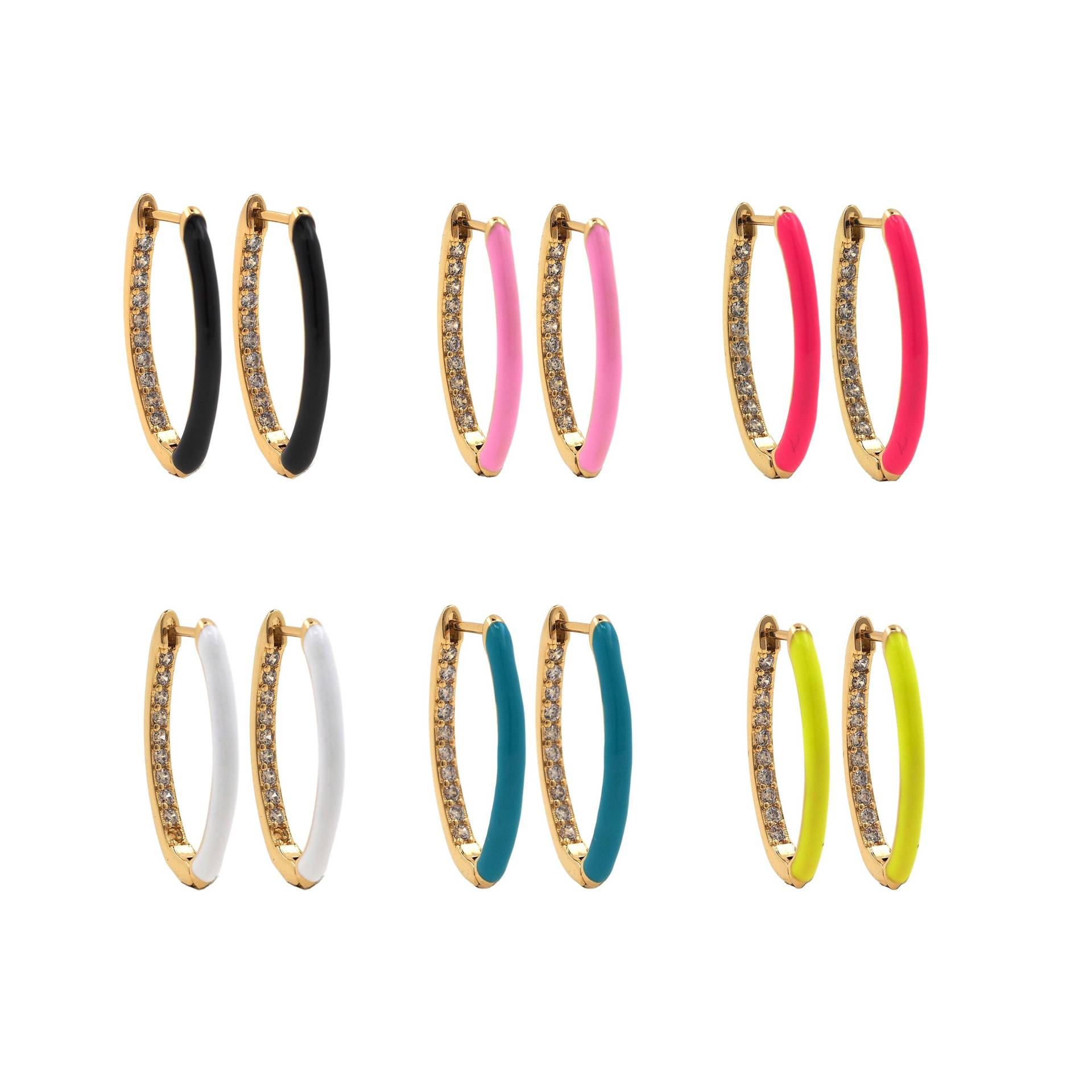 18K Gold Filled Runde Ohrringe, Emaille Micropavé Cz Multicolor Hoop Ohrring Schmuck 1 Paar von CharmFeeling