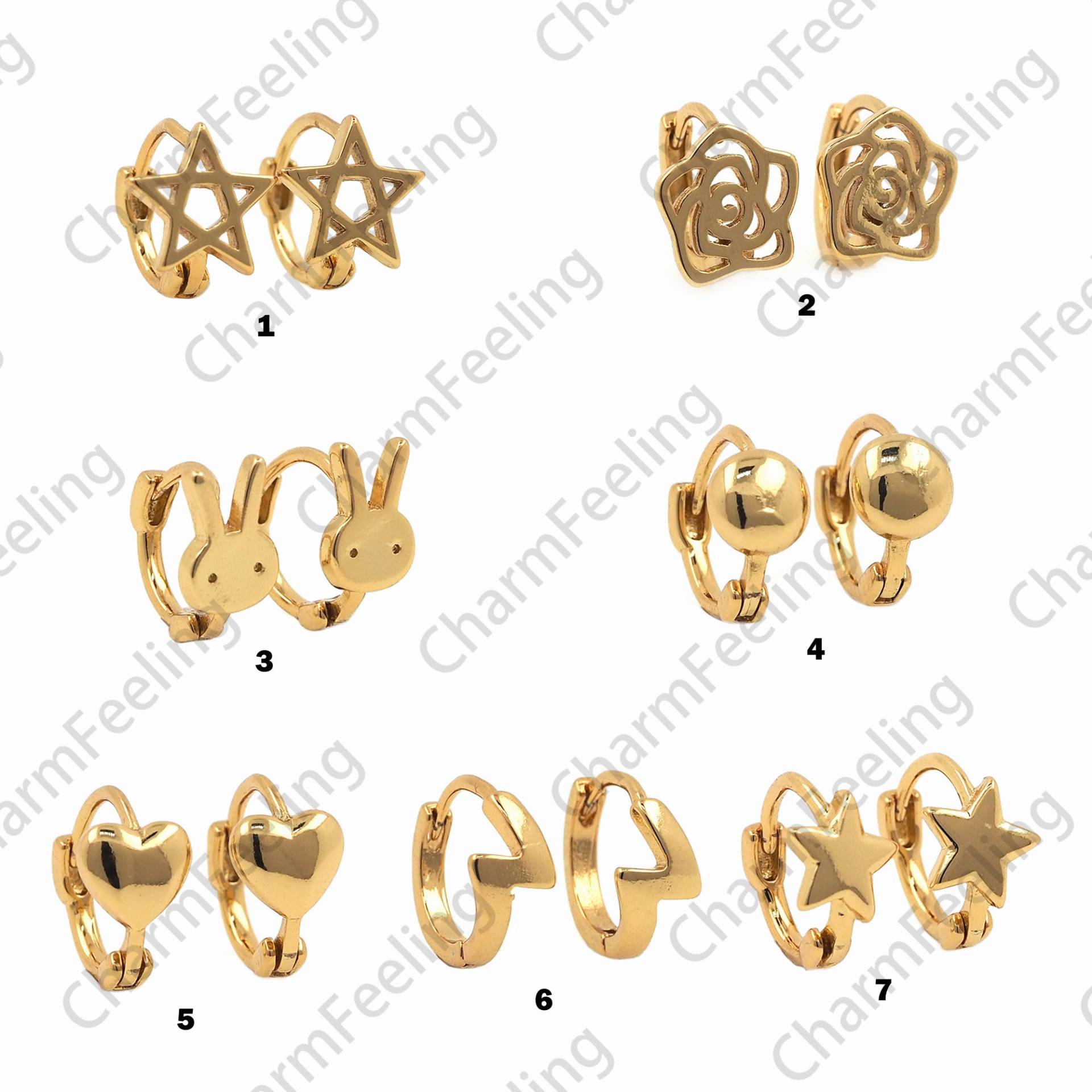 18K Gold Filled Stern Ohrringe, Polaris Stempel Hasen Kugel Ein Geschenk Für Sie 1 Paar von CharmFeeling
