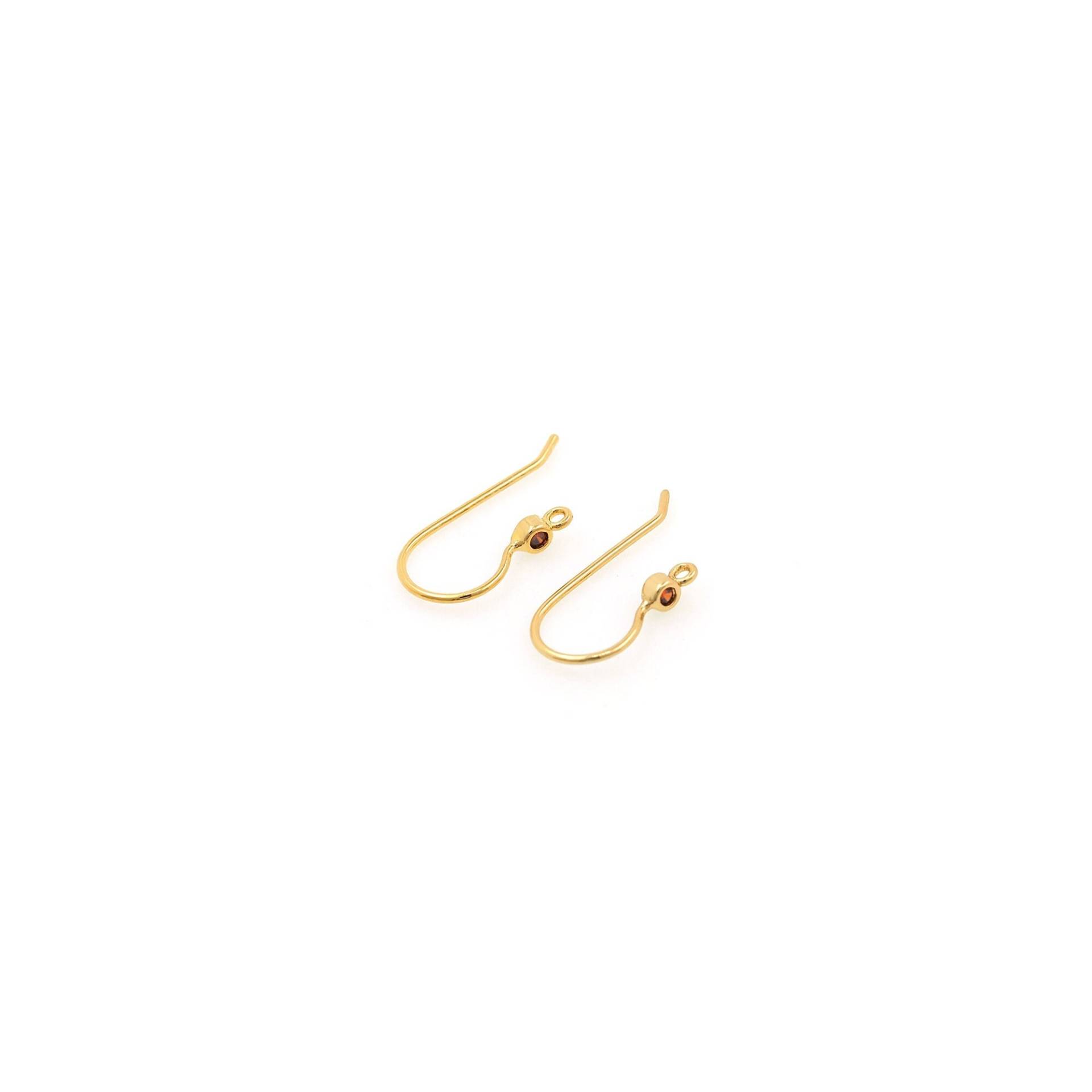 18K Gold Filled U-Shaped Ohrringe, Pierced Micropavé Cz Ohrring Charm, Diy Zubehör von CharmFeeling