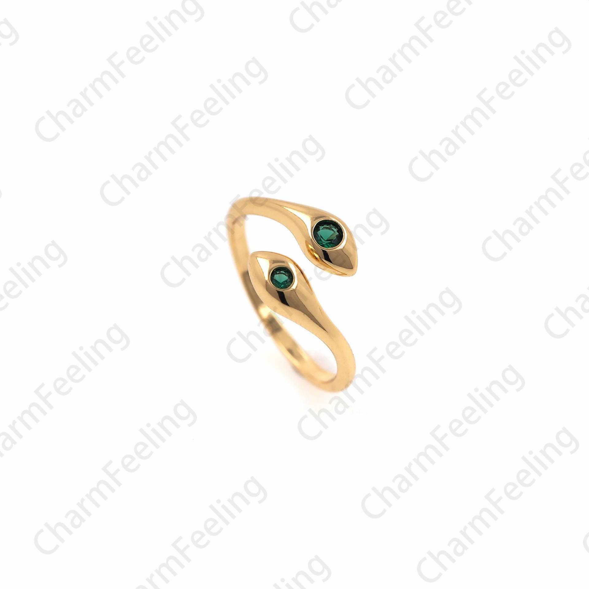 18K Gold Filled Verstellbarer Ring, Augenring, Goldener Offener Schlangenring, Exquisiter Stapelring, Ein Geschenk Für Sie von CharmFeeling