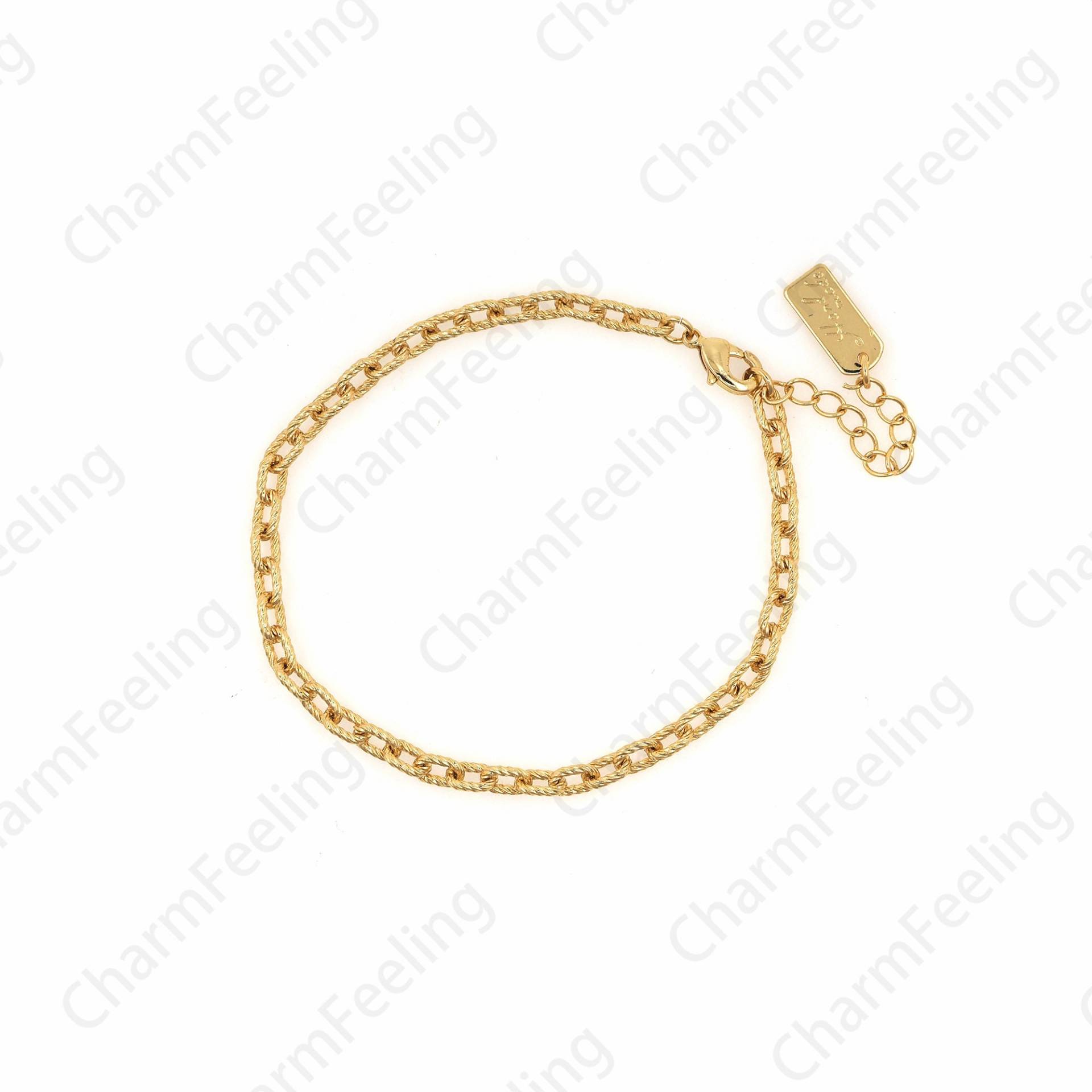 Hanfseilarmband Barrenarmband Goldseilarmband 18K Gold Filled Twist Armband Freundschaftsarmband 17cm von CharmFeeling