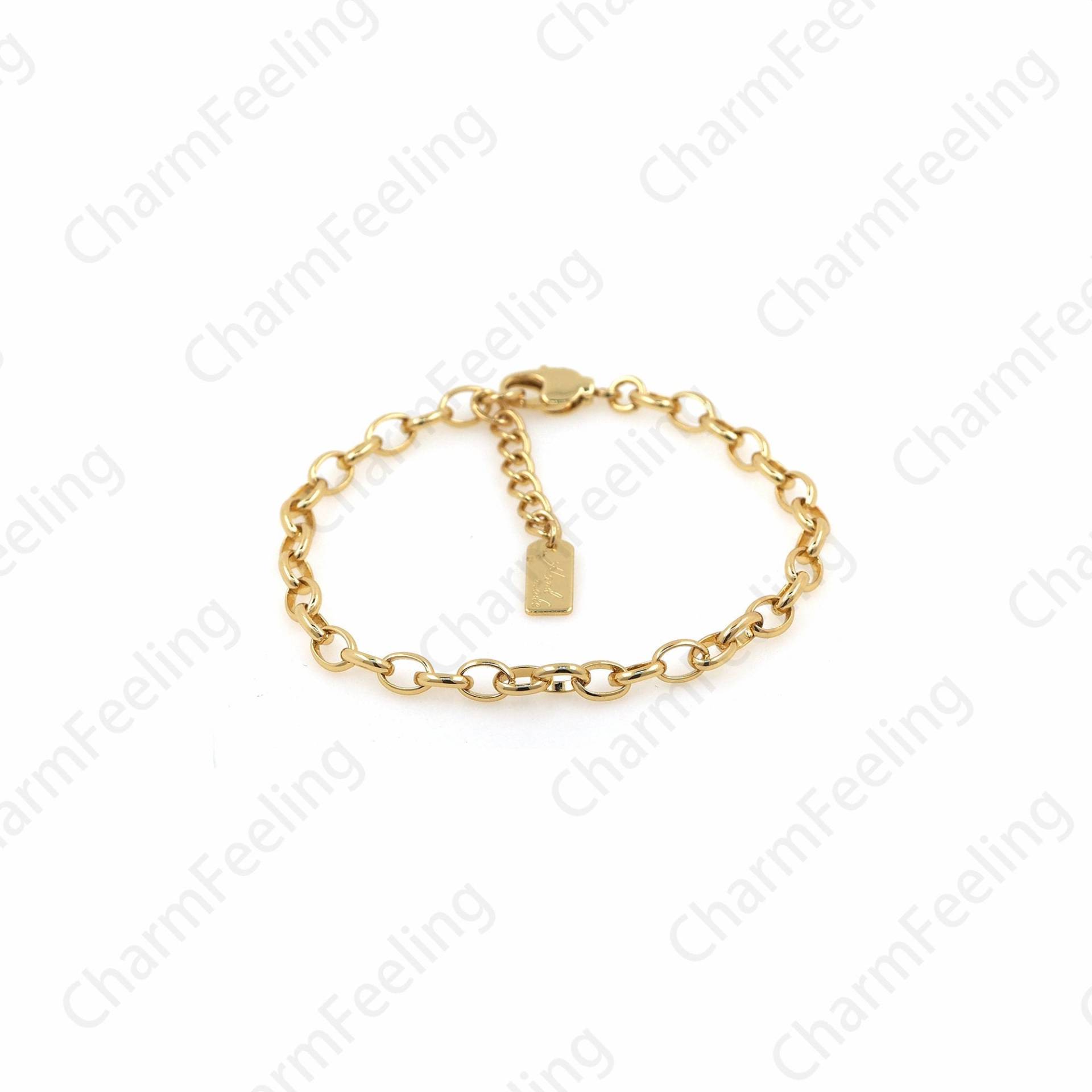 O-Förmiges Pin Armband 18K Gold Filled Dünnes Kreis Rund Herren Dünn 17cm von CharmFeeling