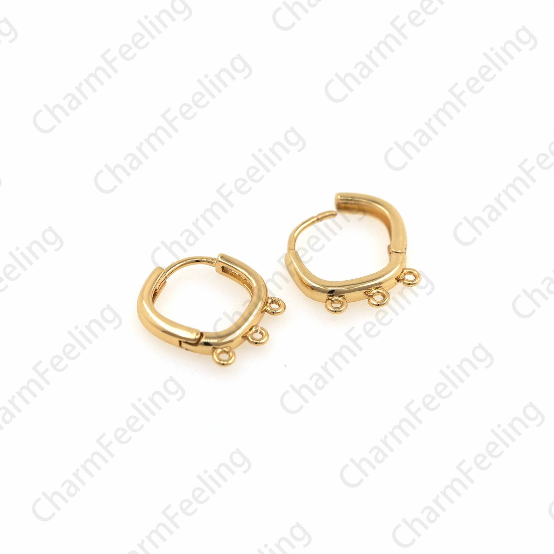 Ohrringe Zubehör, 18K Gold Filled Quadrat Ohrringe, Chandelier Ohrringe, Ohrring Charm, Ohrringe Machen Zubehör, 14, 5x14, 5x2, 4mm von CharmFeeling