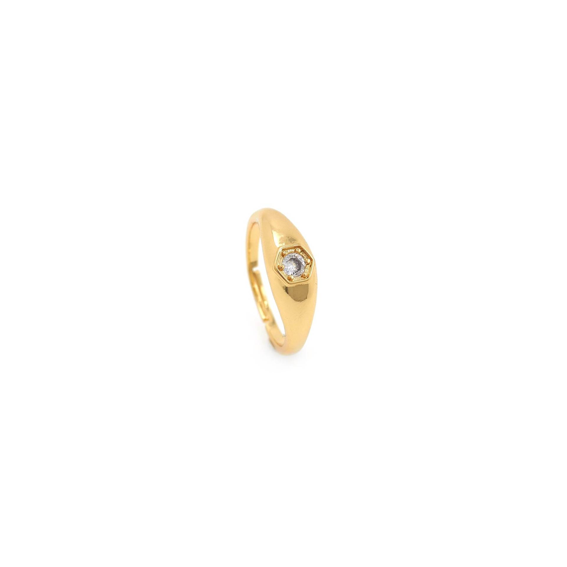 Runde Ringe, Gold Offene 18K Filled Verstellbare Ring Charm, Micropavé Cz Alltagsringe, Diy Schmuckzubehör von CharmFeeling