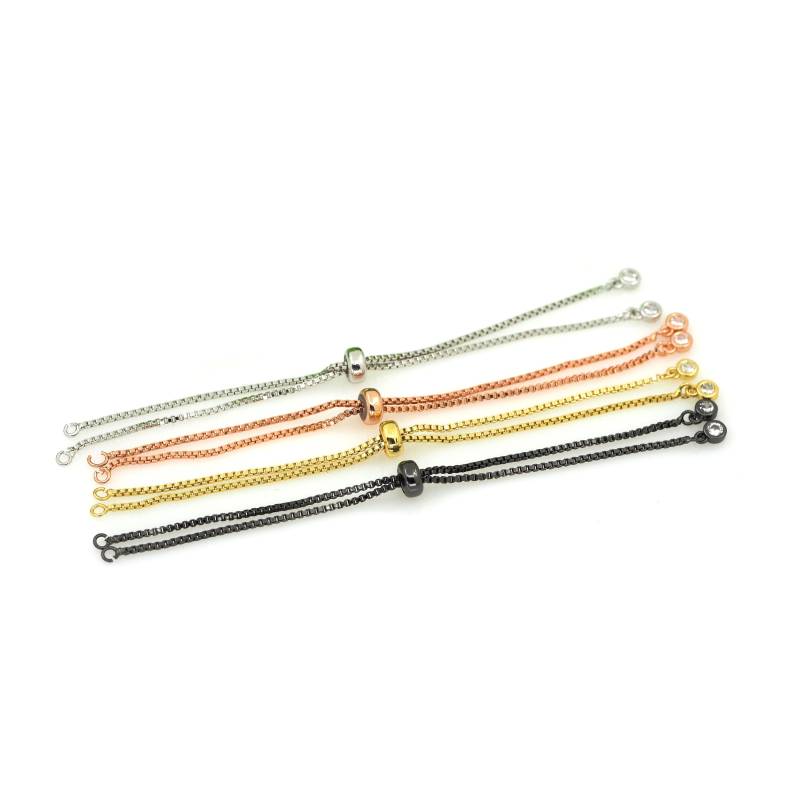 Schiebe-Verstellbare Armband-Herstellungs-Kette, Halb-Fertiges Armband, Gummi-stoppperlen, Verbindungsstück, Das Box-Kette 1stk Findet von CharmFeeling