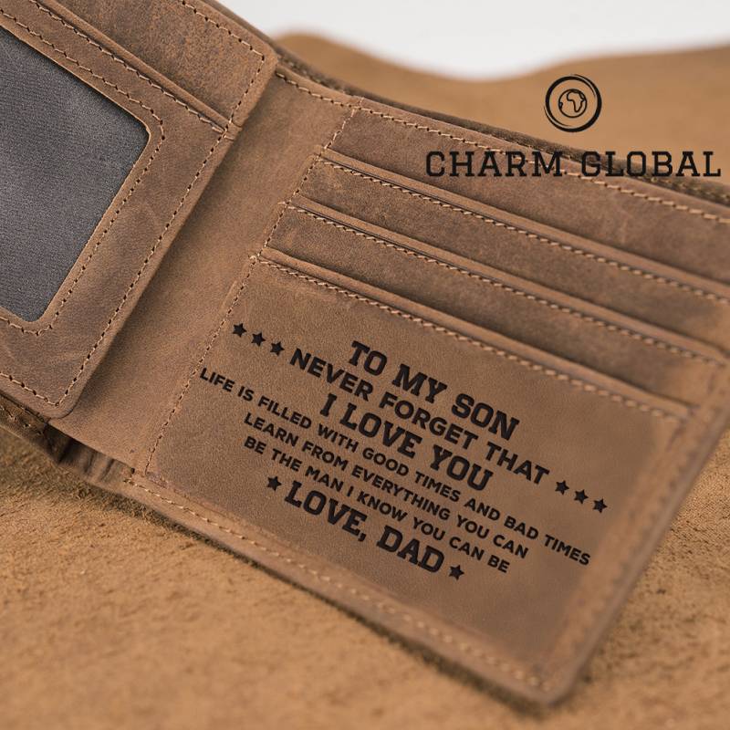Personalisierte Ledergeldbörse Für Sohn - Gravur Geschenk Von Papa W16 Personalisierte Ledergeldbörse Für Sohn - Gravur Geschenk Von Papa W16 von CharmGlobal