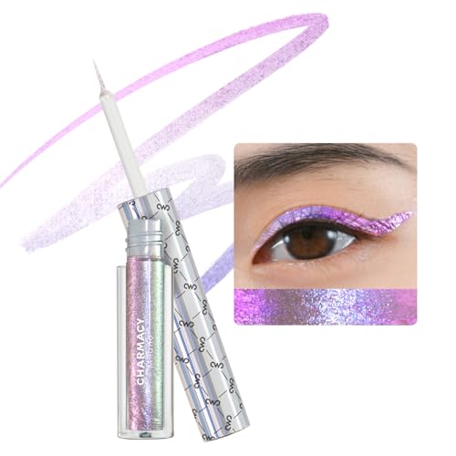 CHARMACY Chameleon Liquid Glitter Eyeliner, hochpigmentiert, metallisch intensiv mehrfarbiger, wasserfester Eyeliner, ultrafeine Spitze, langlebig, wischfest (#308) von Charmacy