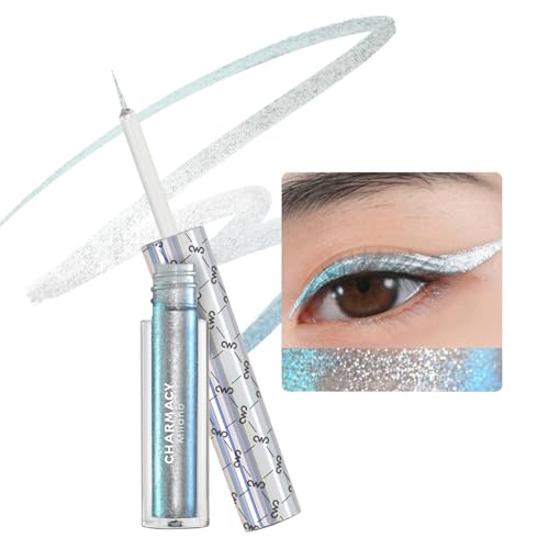 CHARMACY Chamäleon Liquid Eyeliner, flüssiger Glitzer-Eyeliner, hochpigmentiert, metallisch intensiv, mehrfarbiger, wasserfester Eyeliner, ultrafeine Spitze, langlebig, wischfest (#304) von Charmacy