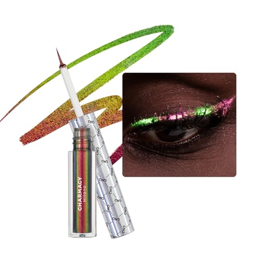 CHARMACY Chameleon Glitter Liquid Eyeliner, Metallic Shade Color Shift Eye Liner, Highly Pigmented, 24H Long-Lasting, Waterproof and Anti-Smudge, Ultra-Fine Tip (#902) von Charmacy