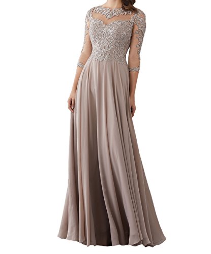 Charmant Damen 2020 Neu Spitze 3/4 Langarm Brautmutterkleider Abendkleider Ballkleider Formalkleider Partykleder Lang-34 Hell Braun von Charmant Damen