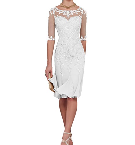 Charmant Damen Damen Weiss Spitze Abendkleider Etuikleider Brautmutterkleider Trumpet Chiffon Rock-38 Weiss von Charmant Damen