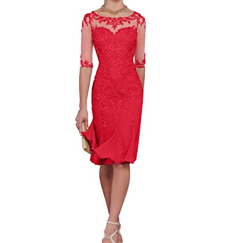 Charmant Damen Damen rot Spitze Abendkleider Etuikleider Brautmutterkleider Trumpet Chiffon Rock-42 rot von Charmant Damen