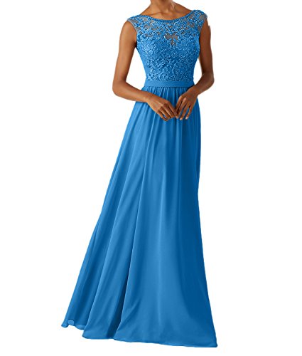 Charmant Damen Dunkel Blau Chiffon Hundkragen Abendkleider Partykleider Promkleider Brautjungfernkleider Lang-34 Dunkel Blau von Charmant Damen