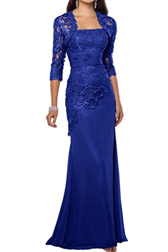 Charmant Damen Elegant Royal Blau Satin Abendkleider Partykleider Promkleider Brautmutterkleider Lang Schmaler Schnitt -38 Royal Blau von Charmant Damen