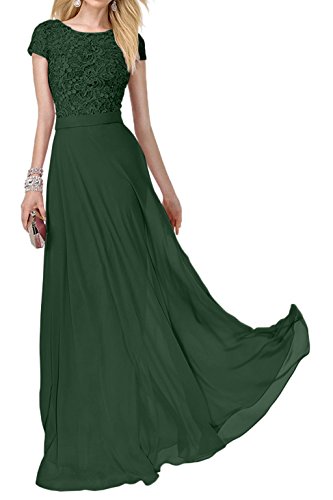 Charmant Damen Festlich Dunkel Gruen Spitze Kurzarm Abendkleider Promkleider Ballkleider Abiballkleider Lang-38 Dunkel Gruen von Charmant Damen