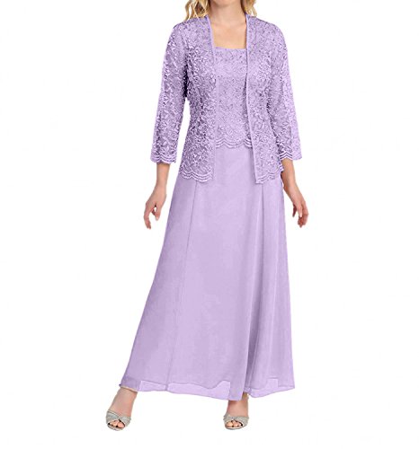 Charmant Damen Grau Spitze Chiffon Brautmutterkleider Abendkleider Promkleider A-Linie Rock Festlichkleider-54 Lilac von Charmant Damen