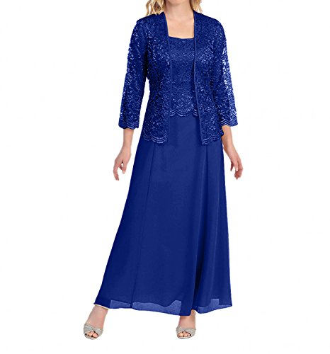 Charmant Damen Grau Spitze Chiffon Brautmutterkleider Abendkleider Promkleider A-Linie Rock Festlichkleider-58 Royal Blau von Charmant Damen