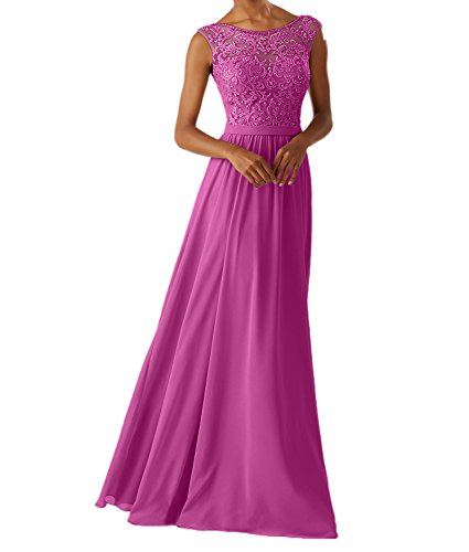 Charmant Damen Pink Chiffon Hundkragen Abendkleider Partykleider Promkleider Brautjungfernkleider Lang-46 Pink von Charmant Damen