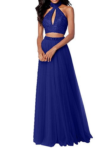 Charmant Damen Royal Blau Tuell Zwei-teilig Abendkleider Abschlussballkleider Abiballkleider Promkleider mit Steine -38 Royal Blau von Charmant Damen