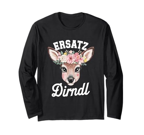 Ersatz Dirndl Floral Deer Oktoberfest Fun Langarmshirt von Charmantes Hirschblumen -Oktoberfest Ersatz