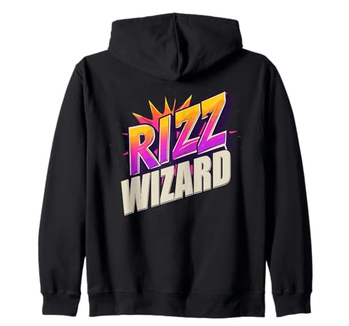 Rizz Wizard Lustiger Viral Slang Meme Slang 90s Kinder Kapuzenjacke von Charme Fähigkeiten Selbstvertrauen Humor Alpha