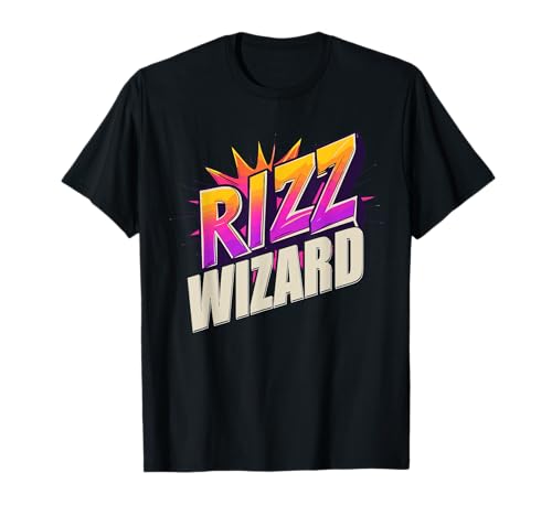 Rizz Wizard Lustiger Viral Slang Meme Slang 90s Kinder T-Shirt Rizz Wizard Lustiger Viral Slang Meme Slang 90s Kinder T-Shirt von Charme Fähigkeiten Selbstvertrauen Humor Alpha
