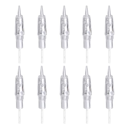 CP 10 Stück Permanent Make Up Cartridges 1R/1P Edelstahl Einweg Cartridge für Permanent Make Up Maschine für Augenbrauen,Eyeliner von Charme Princesse