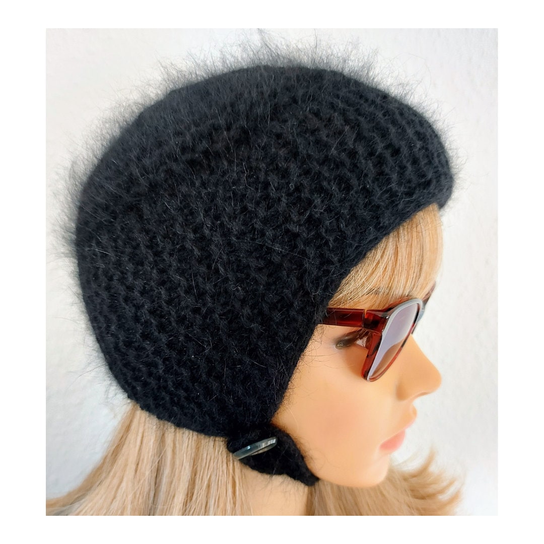 Hand Knitted Angora Hats, Aviator Bonnets, Beanie Knitted Wool Hat, Womens Christmas Gifts, Gifts von CharmeStrickmode